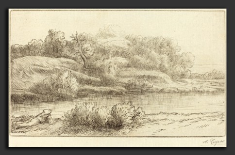 Alphonse Legros, Banks of the Venelle (Bord de la Venelle), French, 1837 - 1911, drypoint