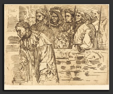 Alphonse Legros (French, 1837 - 1911), Archers (Les archers), 1862, etching