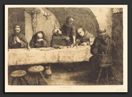 Alphonse Legros, The Refectory (Le refectoire), French, 1837 - 1911, etching