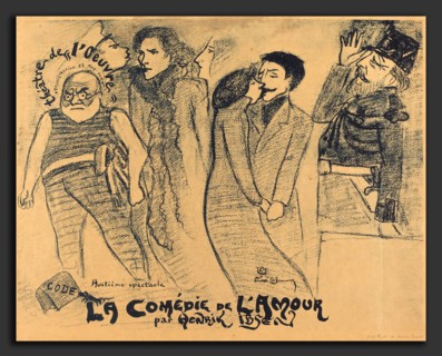 Ernest La Jeunesse (French, 1874 - 1917), La Comédie de l'amour, 1897, lithograph in green-black on