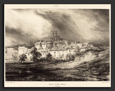 EugÃ¨ne Isabey (French, 1803 - 1886), ChÃ¢teau de Pont-Gibaud, lithograph