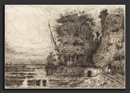Paul Huet (French, 1803 - 1869), Orage Ã  la Fin du jour, 1868, etching with drypoint on chine