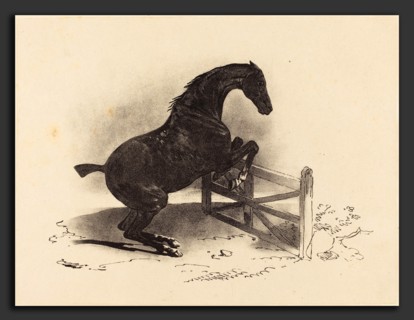 Louis-Pierre-Marie Courtin after Théodore Gericault (French, born 1788), Horse Jumping a Barrier,