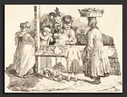 Théodore Gericault and Nicolas-Toussaint Charlet (French, 1791 - 1824), The Dozing Fishmonger (Le
