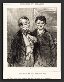 Paul Gavarni (French, 1804 - 1866), "Les Maris me font toujours rire" (Husbands Always Make Me