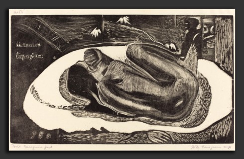 Paul Gauguin (French, 1848 - 1903), Manoa Tupapau (She is Haunted by a Spirit), 1894-1895, woodcut