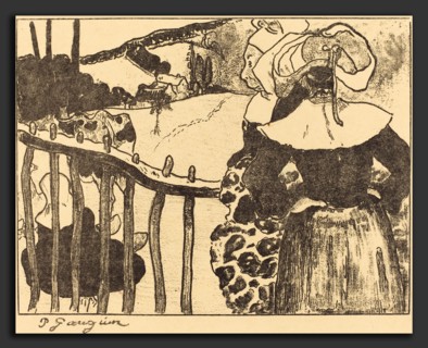 Paul Gauguin (French, 1867 - 1939), Breton Women beside a Fence (Bretonnes Ã  la barriÃ¨re), 1889,