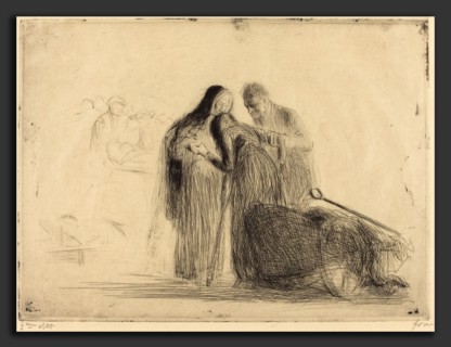 Jean-Louis Forain, Lourdes, the Paralytic (second plate), French, 1852 - 1931, 1912-1913, etching