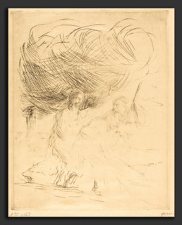 Jean-Louis Forain, The Road to Emmaus (second plate), French, 1852 - 1931, 1902-1907, etching