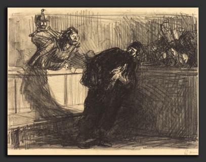 Jean-Louis Forain, The Lawyer Abused, French, 1852 - 1931, 1914, lithograph