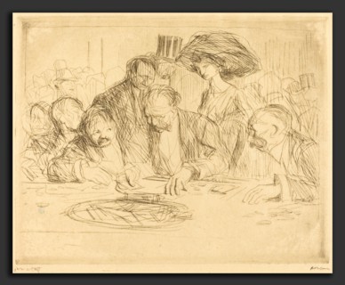 Jean-Louis Forain, At the Gambling Table (second plate), French, 1852 - 1931, 1909, etching