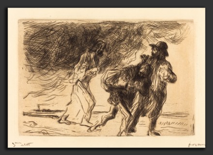 Jean-Louis Forain, The Road to Emmaus (first plate), French, 1852 - 1931, 1902-1907, etching