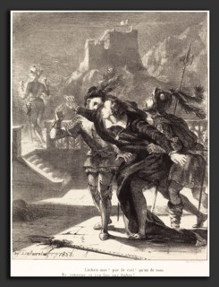 EugÃ¨ne Delacroix (French, 1798 - 1863), Hamlet Wishes to Follow the Ghost of his Father (Act I,