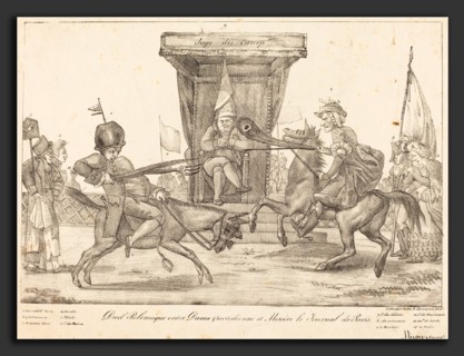 EugÃ¨ne Delacroix (French, 1798 - 1863), Duel Polemique, 1821, lithograph