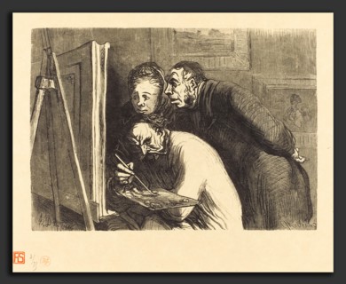 Charles Maurand after Honoré Daumier (French, active 1863-1881), Peintres et bourgeois, 1862, wood