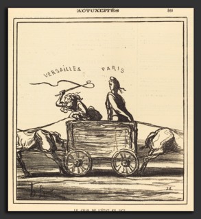Honoré Daumier (French, 1808 - 1879), Le char de l'état en 1871, 1871, gillotype on newsprint