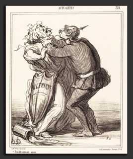 Honoré Daumier (French, 1808 - 1879), Embrassons nous, 1867, lithograph
