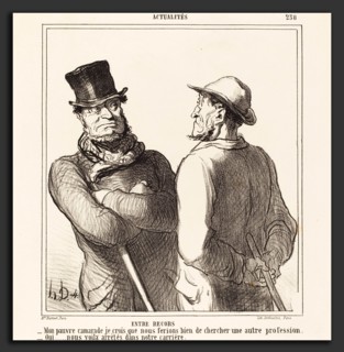 Honoré Daumier (French, 1808 - 1879), Entre recors, 1865, lithograph