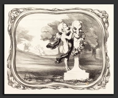 Honoré Daumier (French, 1808 - 1879), Le Secret confié au dieu faune, 1850-1851, lithograph