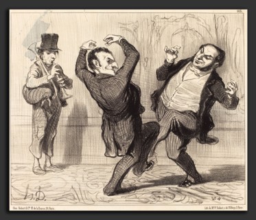 Honoré Daumier (French, 1808 - 1879), Attachés par leur grandeur au rivage de la Seine, 1850,