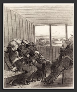 Honoré Daumier (French, 1808 - 1879), Le Voyage en chemin de fer, 1848, lithograph