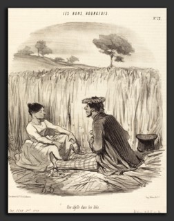 Honoré Daumier (French, 1808 - 1879), Une Idylle dans les blés, 1847, lithograph on newsprint