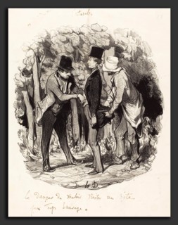 Honoré Daumier (French, 1808 - 1879), Le Danger de visiter un site par trop sauvage, 1845,