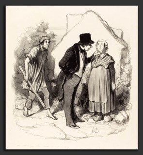 Honoré Daumier (French, 1808 - 1879), Est-ce que votre mari serait jaloux, 1845, lithograph