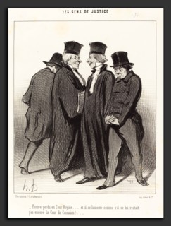 Honoré Daumier (French, 1808 - 1879), Encore perdu en Cour Royale et il se lamente, 1848,