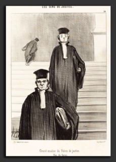 Honoré Daumier (French, 1808 - 1879), Grand escalier du Palais de justice.  Vue de face, 1848,