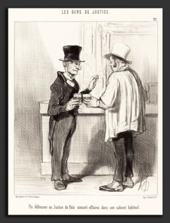 Honoré Daumier (French, 1808 - 1879), Un Défenseur causant dans son cabinet habituel, 1846,