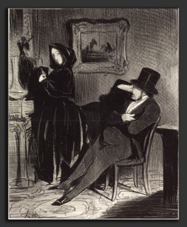 Honoré Daumier (French, 1808 - 1879), Plus souvent que je te conduirai au bal, 1845, lithograph