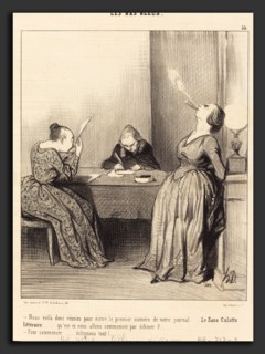 Honoré Daumier (French, 1808 - 1879), Nous voila réunies pour écrire le premier numéro, 1844,
