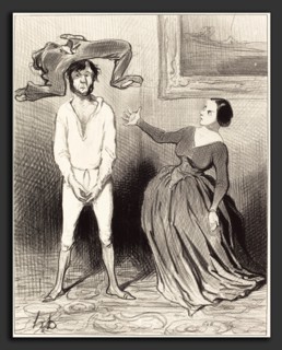 Honoré Daumier (French, 1808 - 1879), Une Femme comme moi remettre un bouton?, 1844, lithograph