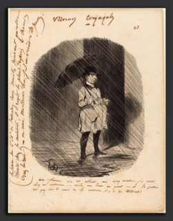 Honoré Daumier (French, 1808 - 1879), Ma femme m'a dit: attends moi cinq minutes, 1842, lithograph