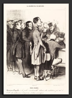 Honoré Daumier (French, 1808 - 1879), Trois heures, 1839, crayon lithograph in black on wove paper