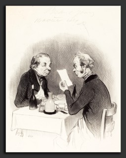 Honoré Daumier (French, 1808 - 1879), Un Diner maigre, 1844, lithograph