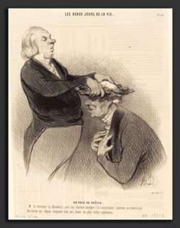Honoré Daumier (French, 1808 - 1879), Un Prix de poésie, 1845, lithograph on newsprint