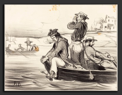Honoré Daumier (French, 1808 - 1879), Une Rencontre en pleine eau, 1843, lithograph