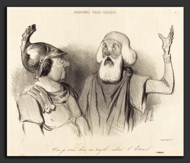 Honoré Daumier (French, 1808 - 1879), Oui je viens, dans son temple, 1841, lithograph on newsprint