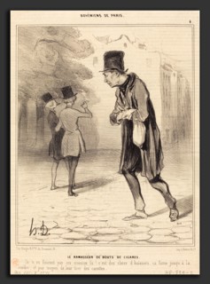 Honoré Daumier (French, 1808 - 1879), Le Ramasseur de bouts de cigares, 1841, lithograph on