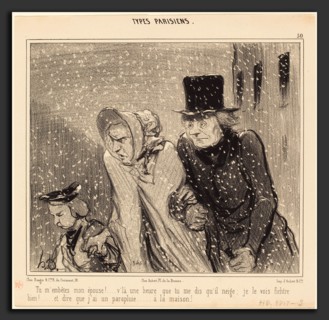 Honoré Daumier (French, 1808 - 1879), Tu m'embÃªtes, mon épouse! v'la une heure, 1843, lithograph