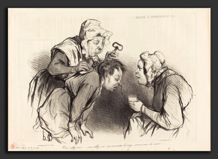 Honoré Daumier (French, 1808 - 1879), Vous allez voir! Ã§a va arrÃªter le sang, 1838, lithograph on
