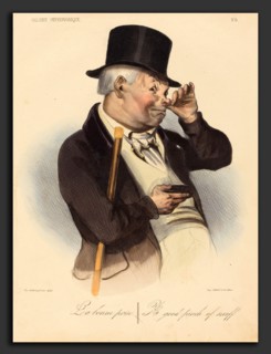 Honoré Daumier (French, 1808 - 1879), La bonne prise, 1836, hand-colored lithograph