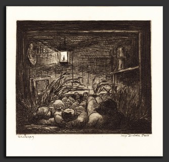 Charles-FranÃ§ois Daubigny (French, 1817 - 1878), Asleep Aboard the Bottin (Coucher a bord du