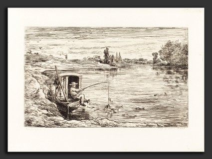Charles-FranÃ§ois Daubigny (French, 1817 - 1878), Cabin Boy Fishing (Le Mousse a la peche), 1862,