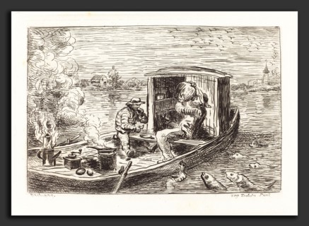 Charles-FranÃ§ois Daubigny (French, 1817 - 1878), Going Down Stream (Avallant), 1862, etching