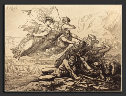 FranÃ§ois-Nicolas Chifflart, Justice, Vengeance, and Truth, French, 1825 - 1901, 1865, etching with