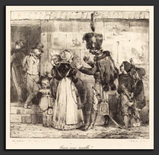 Nicolas-Toussaint Charlet (French, 1792 - 1845), Seriez vous sensible?, 1823, lithograph