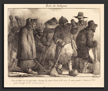 Nicolas-Toussaint Charlet (French, 1792 - 1845), Ecole du balayeur, 1822, lithograph